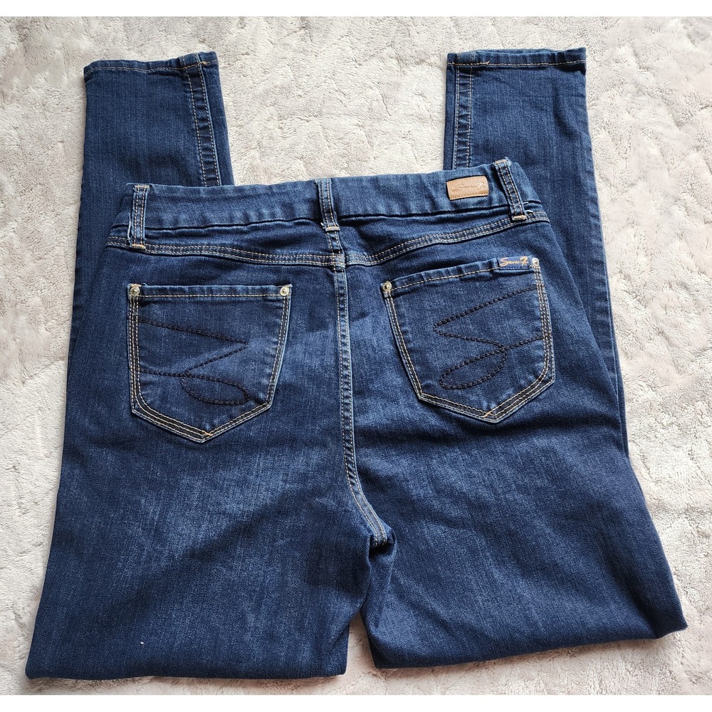 Seven7 Jeans Womens 10 Dark Wash Skinny Blue Denim Mid Rise Stretch Jeans
